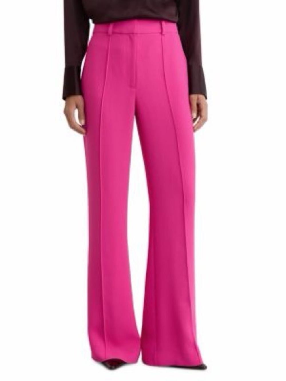 Christian Siriano Fuchsia High-Waist Wide-Leg Trousers